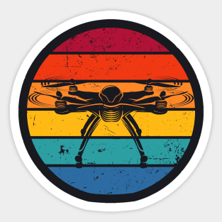 Retro Drone Pilot Gift Idea Sticker